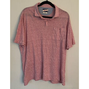 Johnnie O Mens Hangin Out Castaway Linen Blend Polo Shirt Size XL Untucked